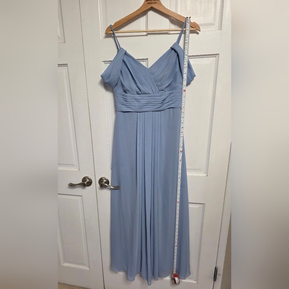 Chiffon Bridesmaid Dress-Infinite By Wed2Be- Light Blue Haven- Size 10 - Picture 11 of 12